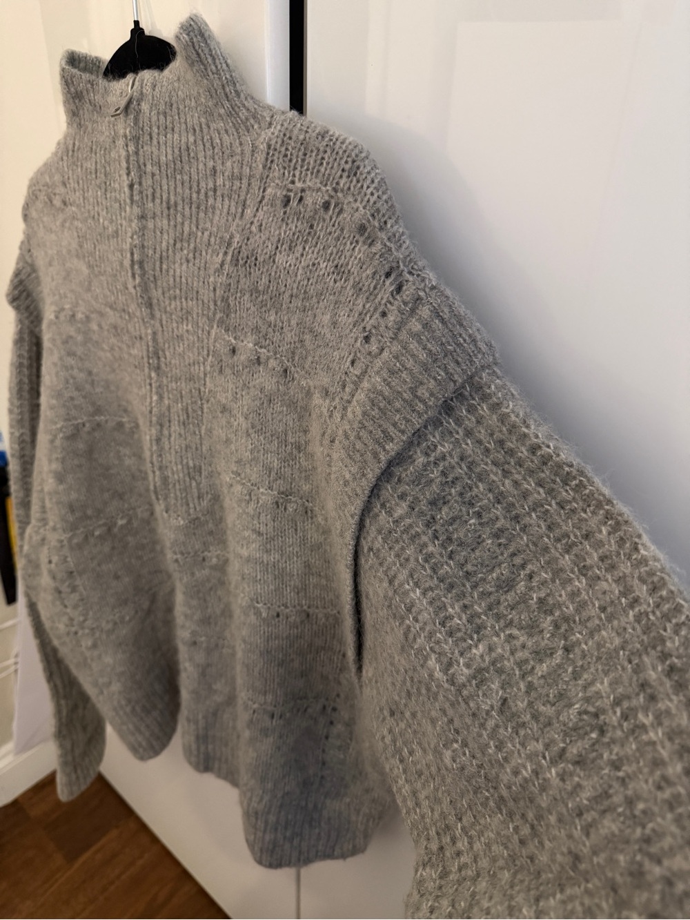 AllSaints Light Gray Half-Zip Knit Pullover - Picture 4 of 5